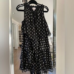 Laundry By Shelli Segal Black and White Tiered Dress